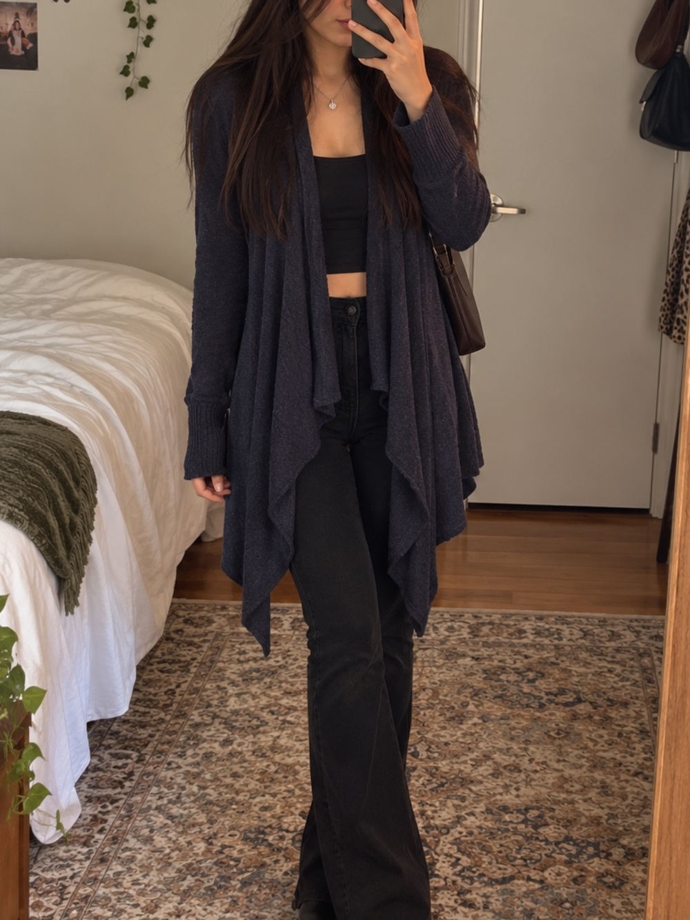 Free People Waterfall Cardigan Draped Open Front